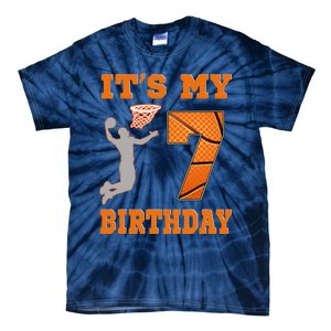 ItS My 7th Birthday Basketball Dunk Boy 7 Years Old Tie-Dye T-Shirt