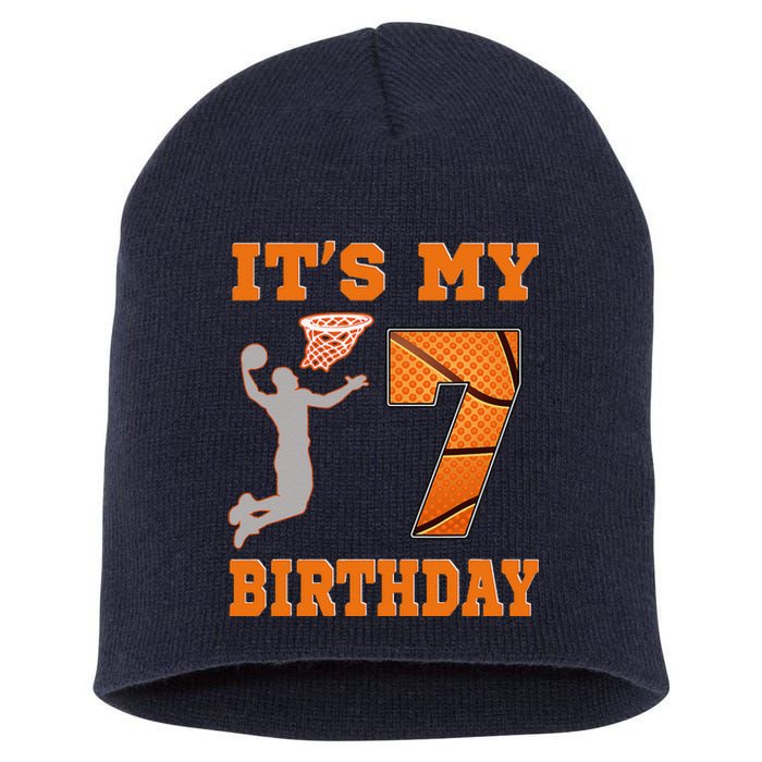 ItS My 7th Birthday Basketball Dunk Boy 7 Years Old Short Acrylic Beanie