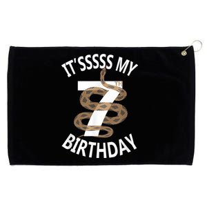 Its My 7th Birthday 7 Years Old Snake Boy And Girl Party Grommeted Golf Towel