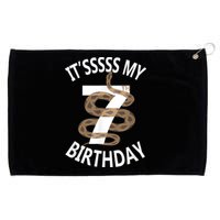 Its My 7th Birthday 7 Years Old Snake Boy And Girl Party Grommeted Golf Towel