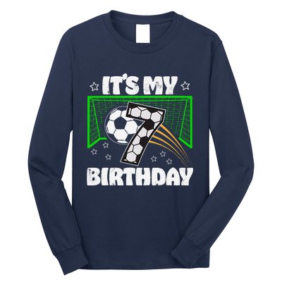 ItS My 7th Birthday Boy Soccer Football 7 Years Old Long Sleeve Shirt