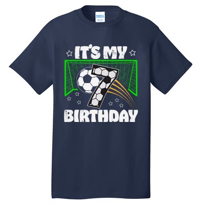 ItS My 7th Birthday Boy Soccer Football 7 Years Old Tall T-Shirt