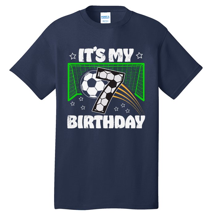 ItS My 7th Birthday Boy Soccer Football 7 Years Old Tall T-Shirt