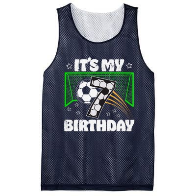 ItS My 7th Birthday Boy Soccer Football 7 Years Old Mesh Reversible Basketball Jersey Tank