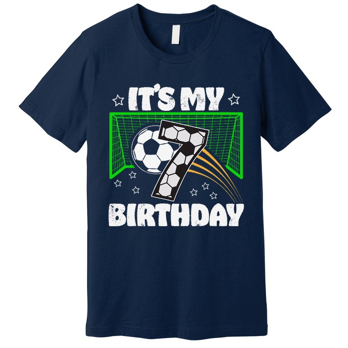 ItS My 7th Birthday Boy Soccer Football 7 Years Old Premium T-Shirt