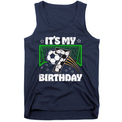 ItS My 7th Birthday Boy Soccer Football 7 Years Old Tank Top