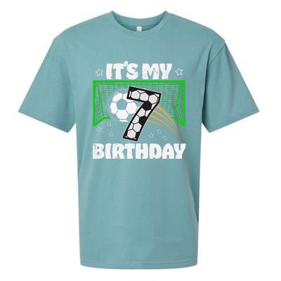 ItS My 7th Birthday Boy Soccer Football 7 Years Old Sueded Cloud Jersey T-Shirt