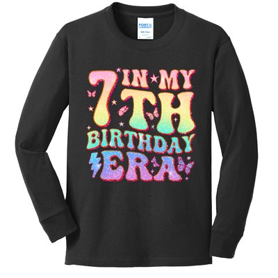 In My 7th Birthday Era Seven Bday 7 Year Old Birthday Girl Kids Long Sleeve Shirt