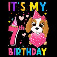 It's My 7th Birthday Funny Dog Birthday 2015 Year Old Cooling Performance Long Sleeve Crew