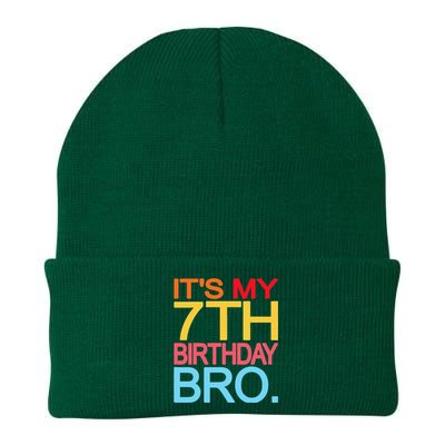 It's My 7th Birthday Bro Funny Birthday Joke Design Knit Cap Winter Beanie