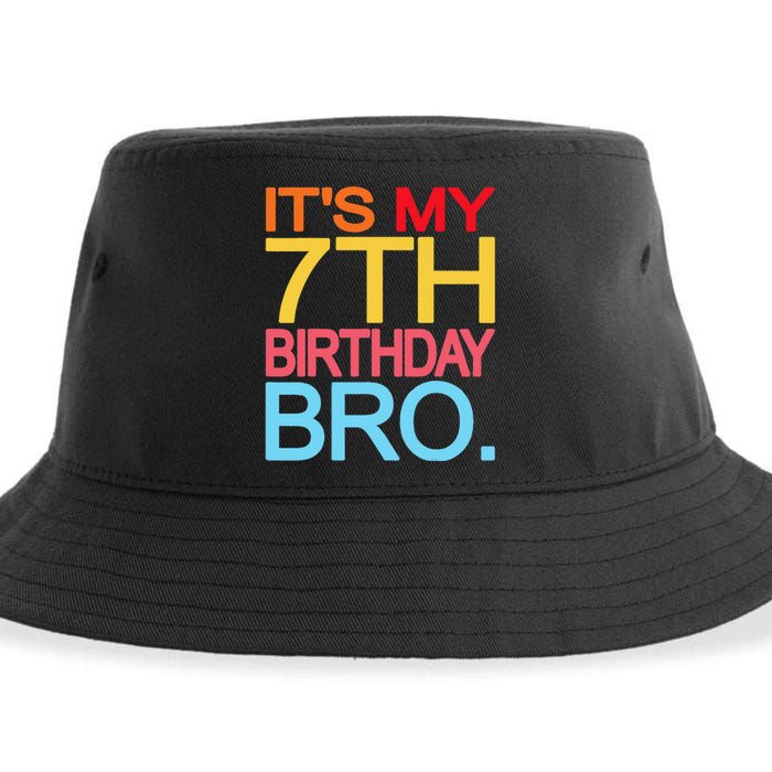 It's My 7th Birthday Bro Funny Birthday Joke Design Sustainable Bucket Hat