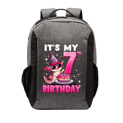 It's My 7th Birthday Axolotl Lover 7 Year Old Birthday Vector Backpack