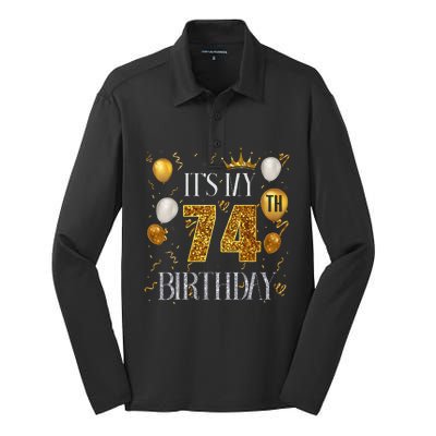 Its My 74th Birthday Happy 1949 Birthday For Women Silk Touch Performance Long Sleeve Polo