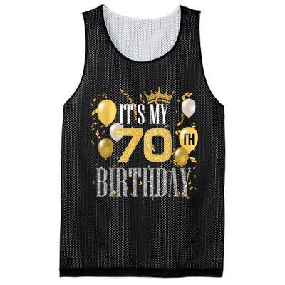 It's My 70th Birthday Cool 70 Years Old Birthday Party Mesh Reversible Basketball Jersey Tank