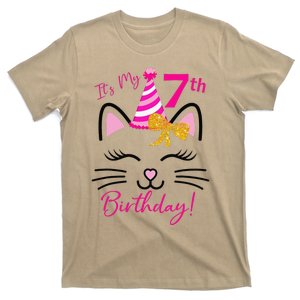 It's My 7th Birthday Funny Cat Birthday 7 Year Old T-Shirt