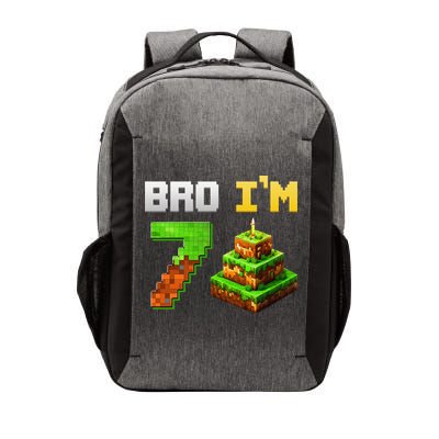 Its My 7th Birthday Bro Game Pixel 7 Year Old Vector Backpack