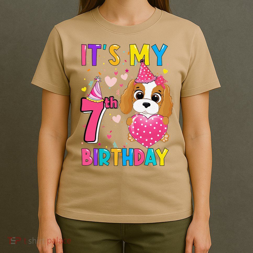 Its My 7th Birthday Funny Dog Birthday Year Old T-Shirt