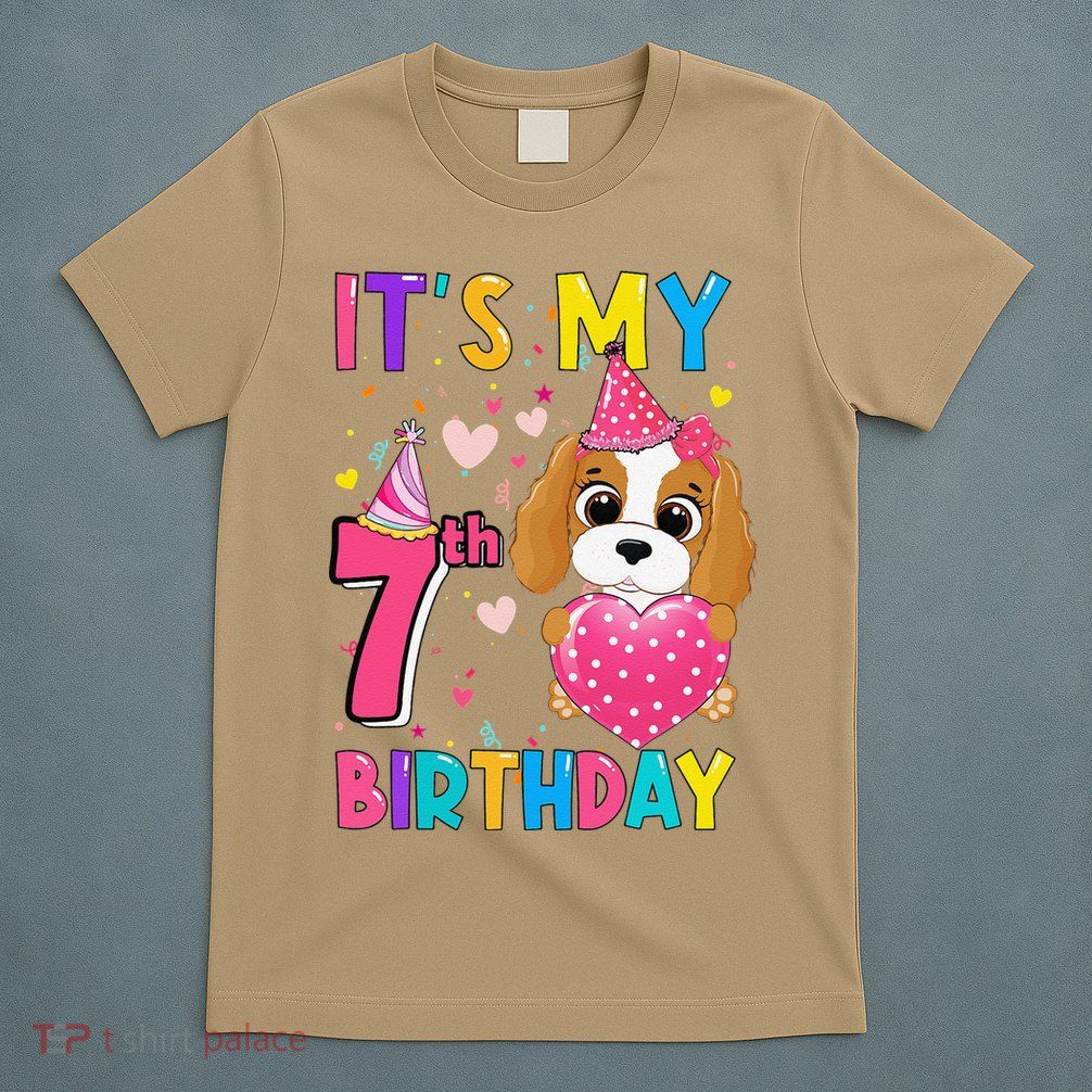 Its My 7th Birthday Funny Dog Birthday Year Old T-Shirt