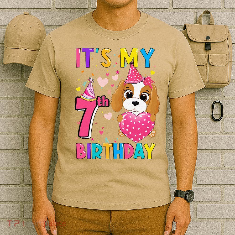 Its My 7th Birthday Funny Dog Birthday Year Old T-Shirt