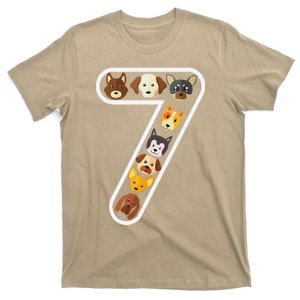 Its My 7th Birthday Dog Lover 7 Years Cute Puppies T-Shirt