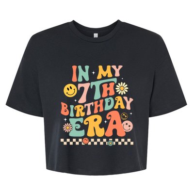 In My 7th Birthday Era Kids 7 Years Old Birthday Boy Girl Bella+Canvas Jersey Crop Tee