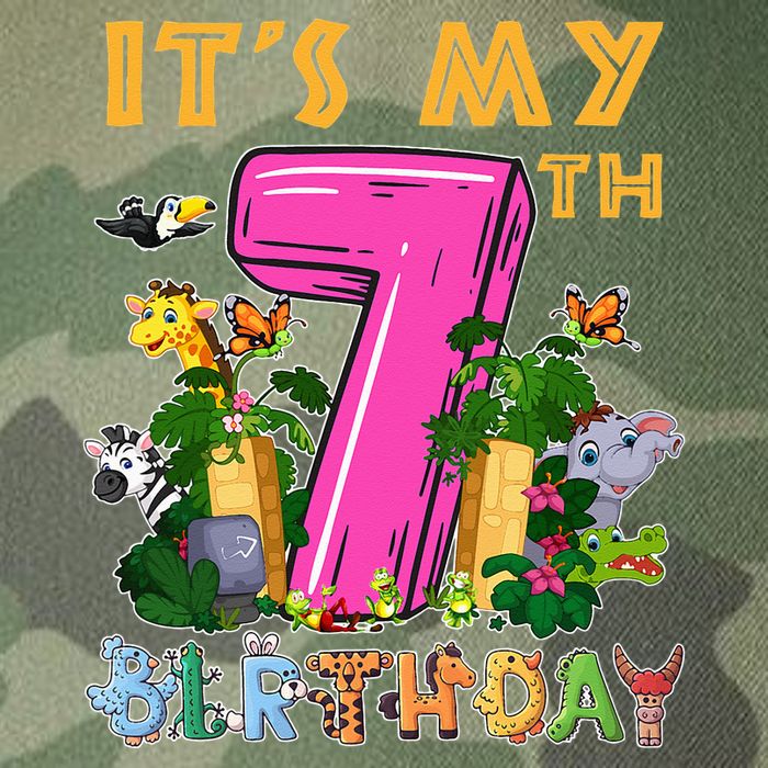 It's My 7th Birthday Safari Jungle Zoo Birthday 7 Year Old Legacy Tie Dye Trucker Hat