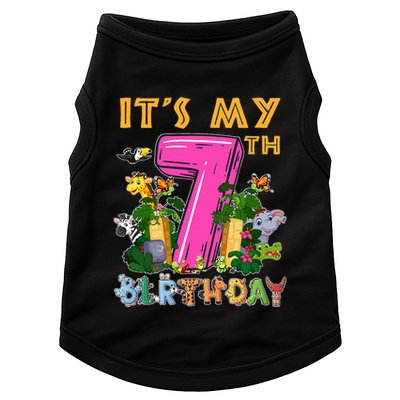It's My 7th Birthday Safari Jungle Zoo Birthday 7 Year Old Doggie Tank