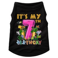 It's My 7th Birthday Safari Jungle Zoo Birthday 7 Year Old Doggie Tank