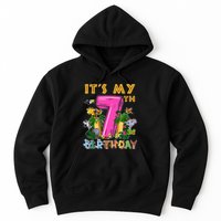 It's My 7th Birthday Safari Jungle Zoo Birthday 7 Year Old Hoodie
