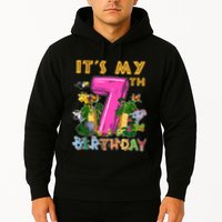 It's My 7th Birthday Safari Jungle Zoo Birthday 7 Year Old Hoodie