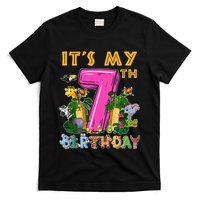 It's My 7th Birthday Safari Jungle Zoo Birthday 7 Year Old T-Shirt