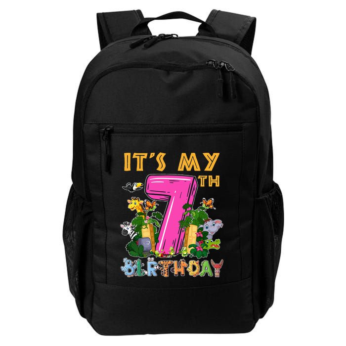 It's My 7th Birthday Safari Jungle Zoo Birthday 7 Year Old Backpack