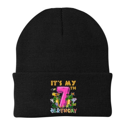 It's My 7th Birthday Safari Jungle Zoo Birthday 7 Year Old Beanie