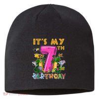 It's My 7th Birthday Safari Jungle Zoo Birthday 7 Year Old Sustainable Beanie