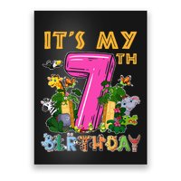 It's My 7th Birthday Safari Jungle Zoo Birthday 7 Year Old Poster