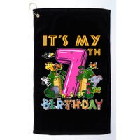It's My 7th Birthday Safari Jungle Zoo Birthday 7 Year Old Golf Towel