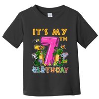 It's My 7th Birthday Safari Jungle Zoo Birthday 7 Year Old Toddler T-Shirt
