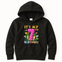It's My 7th Birthday Safari Jungle Zoo Birthday 7 Year Old Kids Hoodie