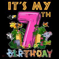 It's My 7th Birthday Safari Jungle Zoo Birthday 7 Year Old Zip Tote Bag