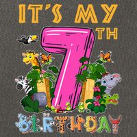 It's My 7th Birthday Safari Jungle Zoo Birthday 7 Year Old Cotton Canvas Backpack
