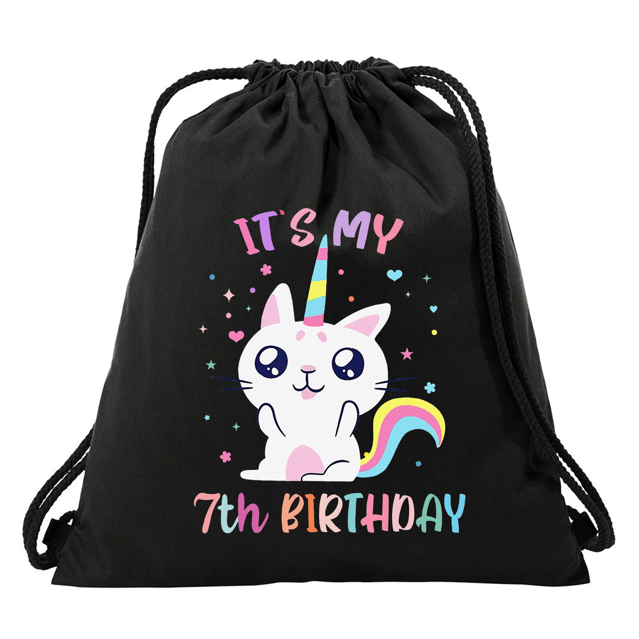 Its My 7 Birthday Caticorn Outfits For Cute Drawstring Bag