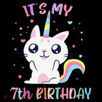 Its My 7 Birthday Caticorn Outfits For Cute Flatbill Hat