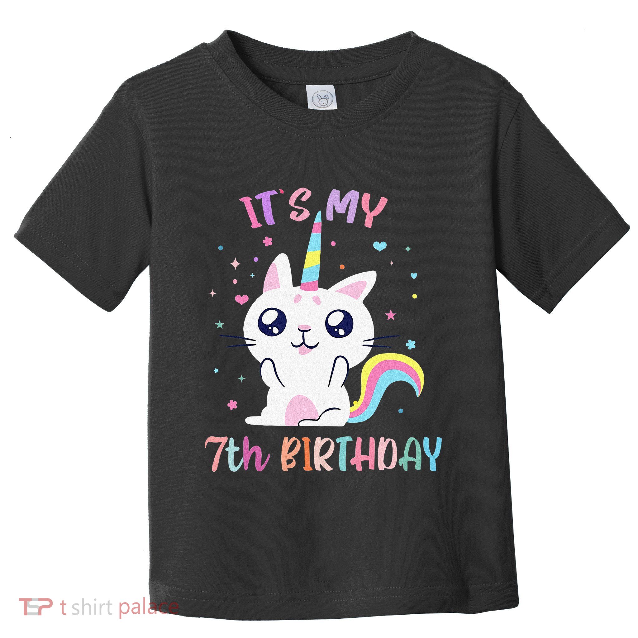 Its My 7 Birthday Caticorn Outfits For Cute Toddler T-Shirt