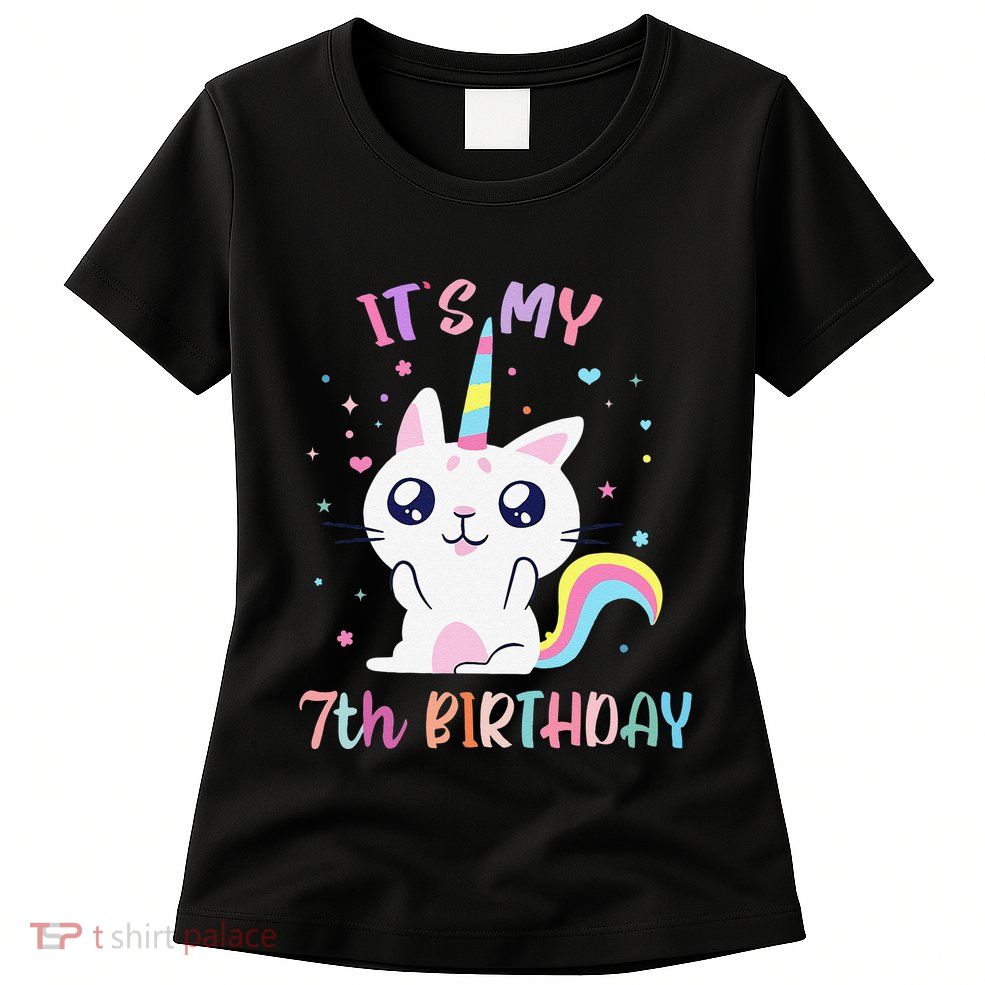 Its My 7 Birthday Caticorn Outfits For Cute Womens T-Shirt
