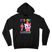 ItS My 7th Birthday Girl Funny Cat Birthday 7 Year Old Hoodie