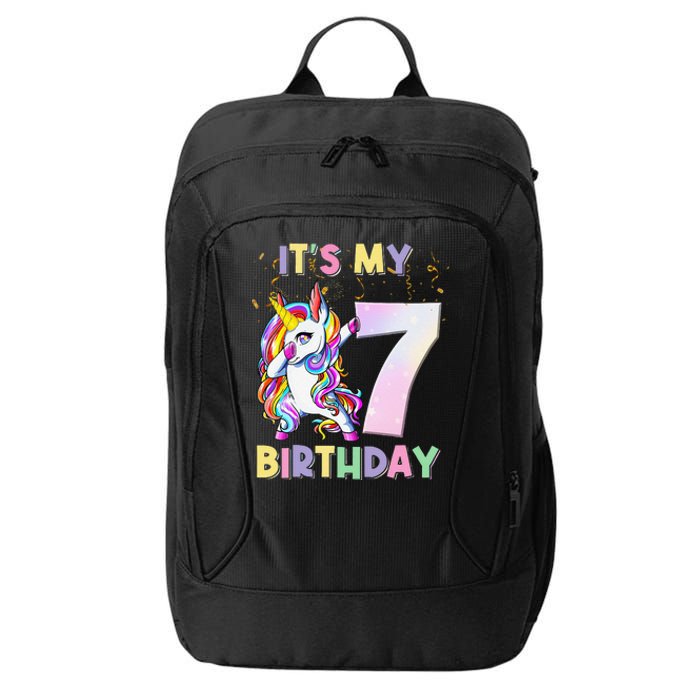 It's My 7th Birthday Unicorn 7 Year Olds Outfit Cute City Backpack