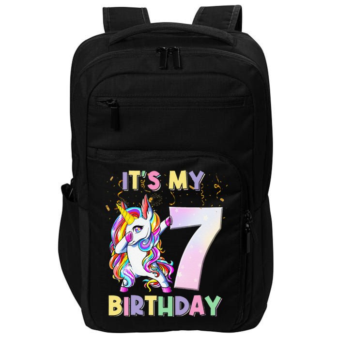 It's My 7th Birthday Unicorn 7 Year Olds Outfit Cute Impact Tech Backpack