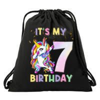 It's My 7th Birthday Unicorn 7 Year Olds Outfit Cute Drawstring Bag