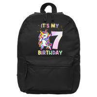 It's My 7th Birthday Unicorn 7 Year Olds Outfit Cute 16 in Basic Backpack