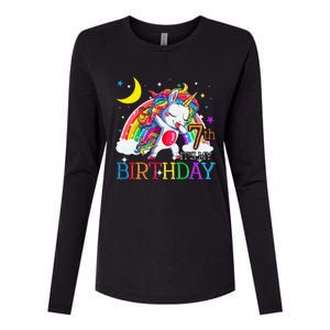 It's My 7th Birthday Unicorn 7 Year Olds Outfit Womens Cotton Relaxed Long Sleeve T-Shirt